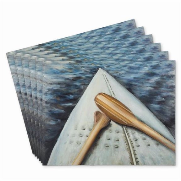Begin Home Decor C6PP14182GRQ82 14 x 18 in. Canoe Adventure Polyester Placemat - Home Decor Essential - Set of 6