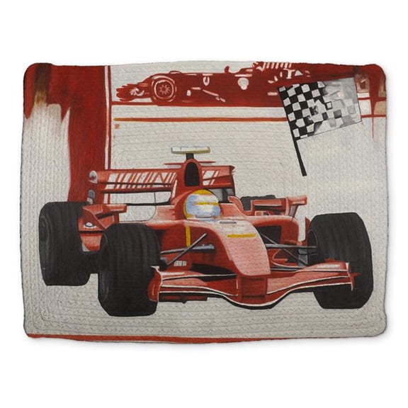 Begin Home Decor CBPM14184FZ90U 14 x 18 in. Formula 1 Car Braided Polyester Placemat - Man Cave Decor