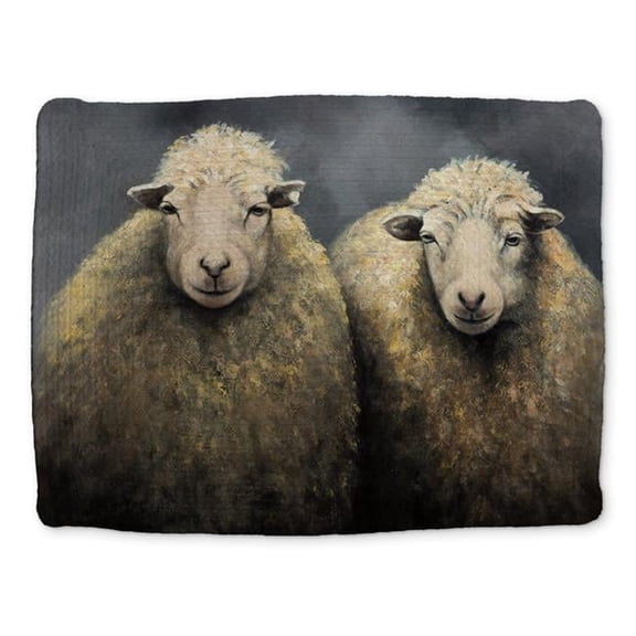 Begin Home Decor CBPM1418JSM753 14 x 18 in. Wool Sheeps Braided Placemat - Rustic Farm Animal Decor