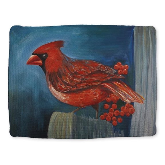Begin Home Decor CBPM1418SV5IWS 14 x 18 in. Redbreast Bird Placemat - Braided Polyester - Home Decor