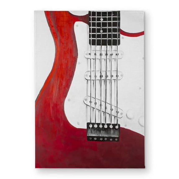 Begin Home Decor CODM17244Q51Y9 17 x 24 in. Red Electric Guitar Door Mat - Livingroom Instrument Decor