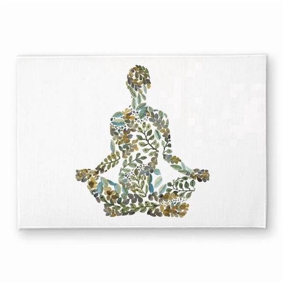 Begin Home Decor CODM17246H3VQU 17 x 24 in. Zen Attitude Floral Botanical Leaves Door Mat - Home Decor