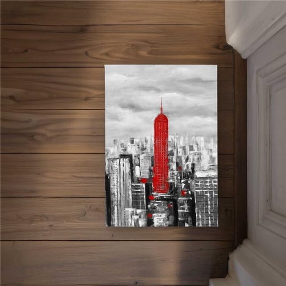 Begin Home Decor CODM17248BO2AB 17 x 24 in. Empire State Building Door Mat - Cities White Home Decor