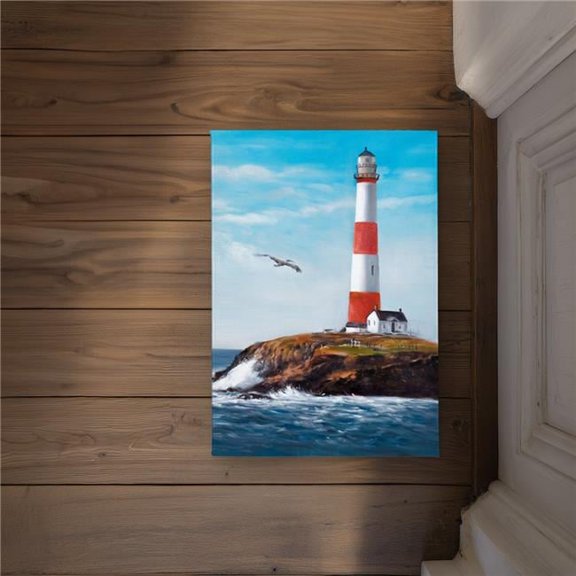 Begin Home Decor CODM1724BQ1BJR 17 x 24 in. Lighthouse At the Edge of the Sea Door Mat - Bedroom Decor
