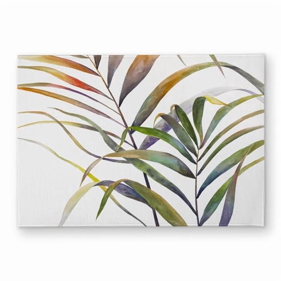 Begin Home Decor CODM1724BTNT7Z 17 x 24 in. Watercolor Tropical Palm Leaves Door Mat - Indoor Outdoor Decor