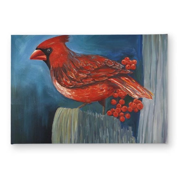 Begin Home Decor CODM1724LFBH6F 17 x 24 in. Redbreast Bird on a Branch - Contemporary Indoor & Outdoor Door Mat