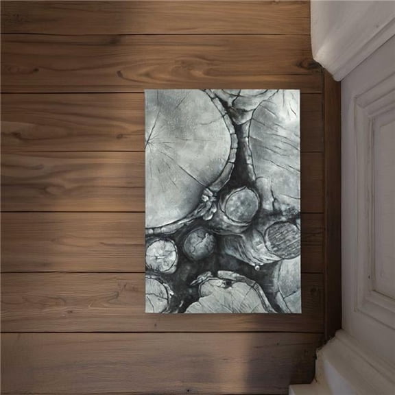 Begin Home Decor CODM1724OB0WVS 17 x 24 in. Textured Wooden Logs Rustic Livingroom Door Mat - Home Decor
