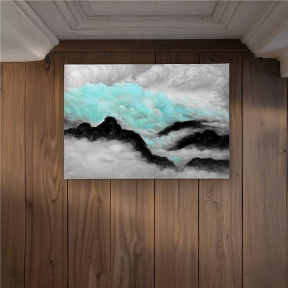 Begin Home Decor CODM1724XECJ9W 17 x 24 in. Grey & Blue Clouds Door Mat - Contemporary Indoor & Outdoor