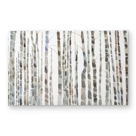 Begin Home Decor CODM21340QPDYI 21 x 34 in. Birch Trees Forest Door Mat - White Trees Indoor & Outdoor
