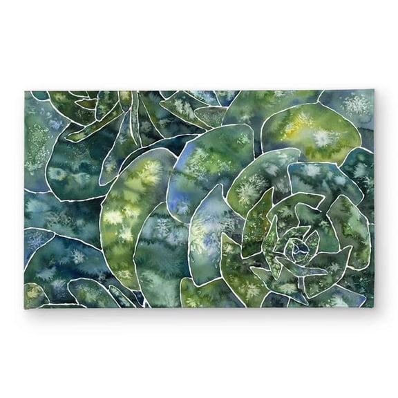 Begin Home Decor CODM21341D70JG 21 x 34 in. Abstract Succulents - Green Indoor & Outdoor Door Mat - Decor