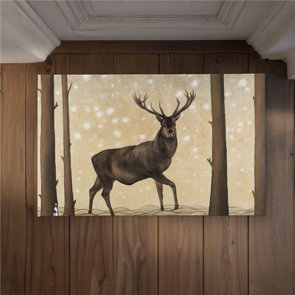 Begin Home Decor CODM21343381R6 21 x 34 in. Roe Deer in Winter Landscape Door Mat - Livingroom Animals