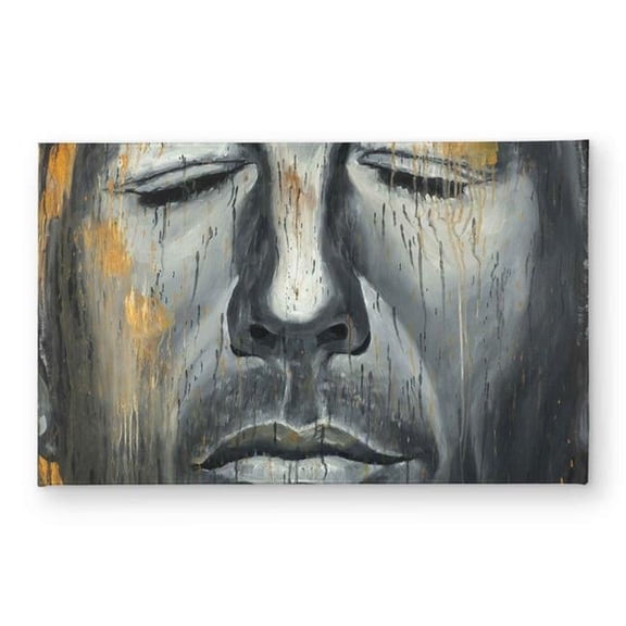 Begin Home Decor CODM2134BAX1HU 21 x 34 in. Abstract Man Portrait - Modern Bedroom Door Mat for Home Decor