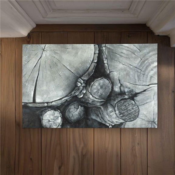 Begin Home Decor CODM2134NBOV2F 21 x 34 in. Textured Wooden Logs Door Mat - Rustic Trees Home Decor