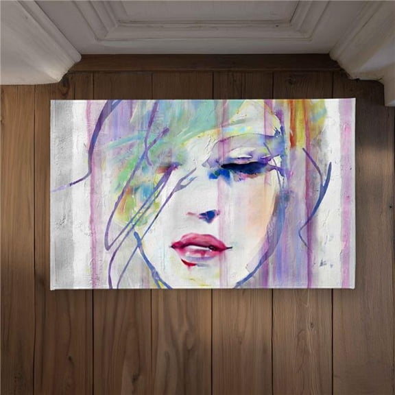 Begin Home Decor CODM2134OR7QCM 21 x 34 in. Abstract Beauty - Neo Mint Door Mat for Home - Indoor & Outdoor