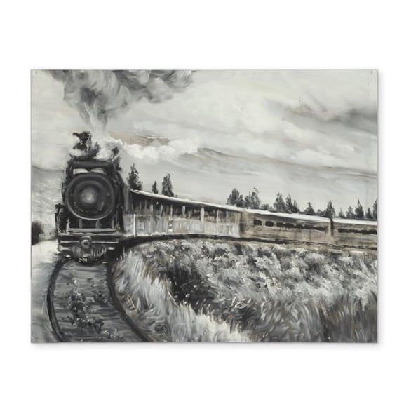 Begin Home Decor CPPM14185JLU4M 14 x 18 in. Steam Engine Train Placemat - Trees Contemporary Home Decor