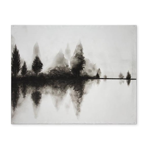 Begin Home Decor CPPM1418AGOPXE 14 x 18 in. Reflection Trees Landscape White Polyester Placemat - Home Decor