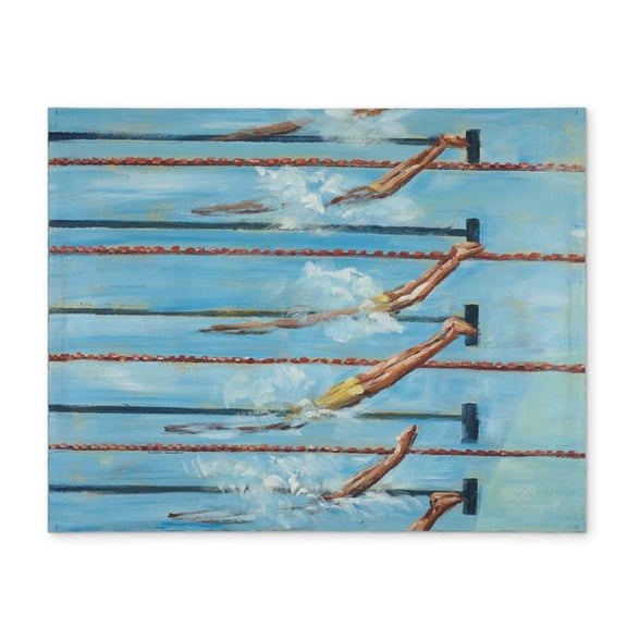 Begin Home Decor CPPM1418GN0LGS 14 x 18 in. Olympic Swimmers Man Cave Placemat - Contemporary Home Decor