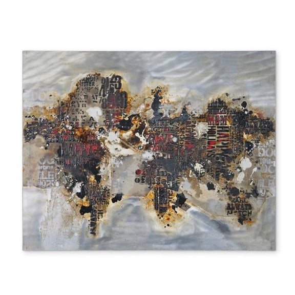 Begin Home Decor CPPM1418P4GT9K 14 x 18 in. Cities Modern Bedroom Placemat - World Map Typography Decor