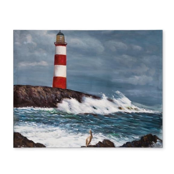 Begin Home Decor CPPM1418UDX15H 14 x 18 in. Lighthouse Edge Polyester Placemat - Coastal Blue Home Decor
