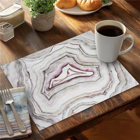 Begin Home Decor CPPM1418UT5PEX 14 x 18 in. Geode Pink Pattern Polyester Placemat - Bedroom Home Decor