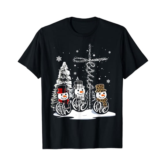 Begin With Christ - Faith Hope Love Snowman T-Shirt Tshirt All Size S-5XL
