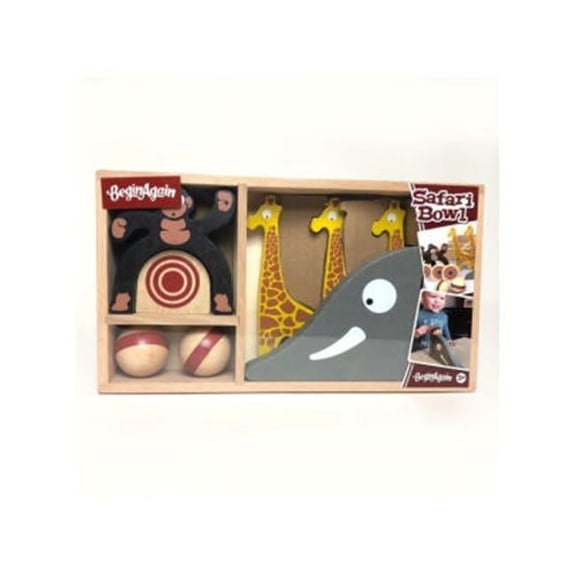BeginAgain Safari Bowl Wooden Bowling Game