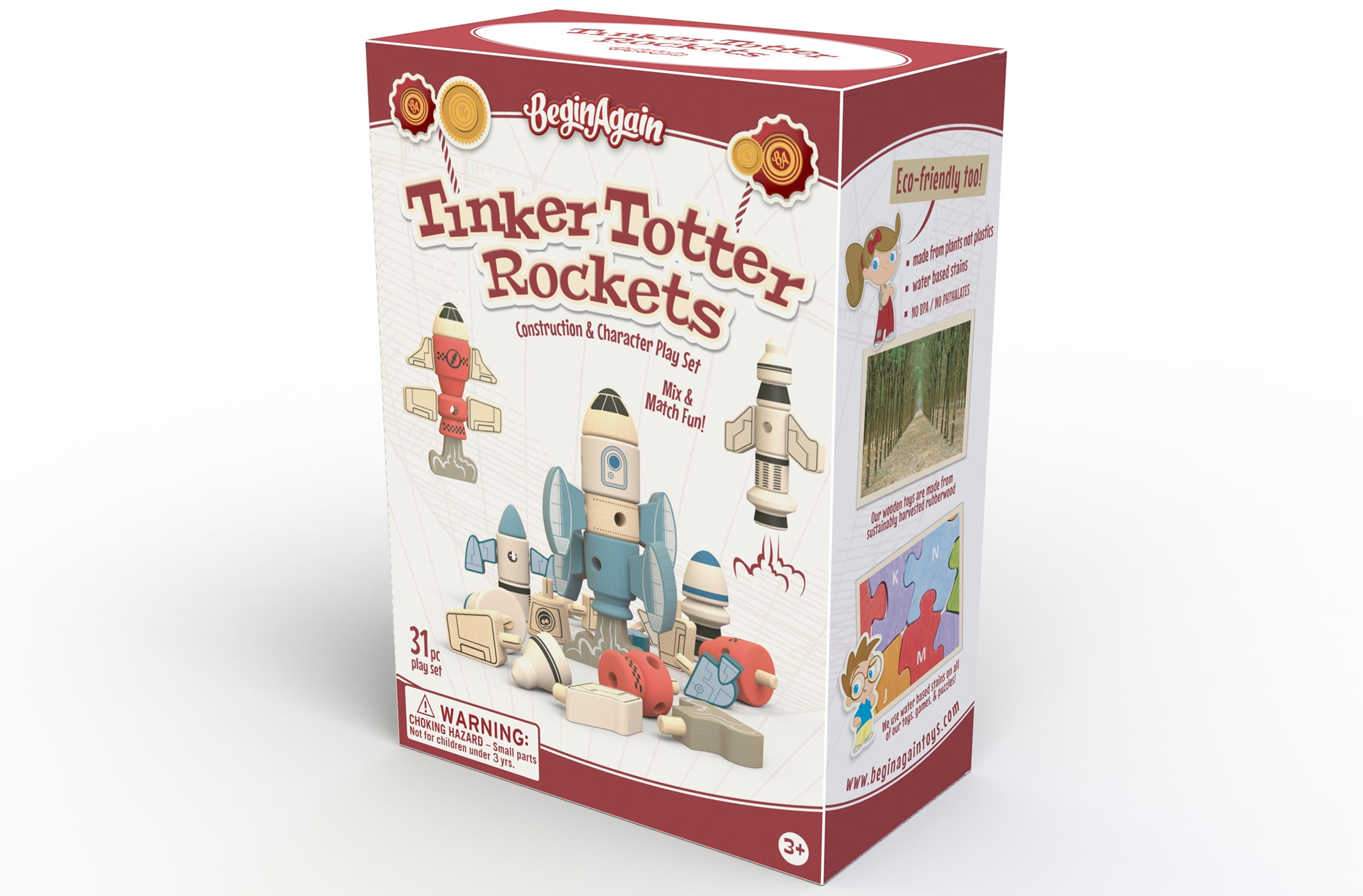 BeginAgain Tinker Totter Rockets Construction Character Play Set