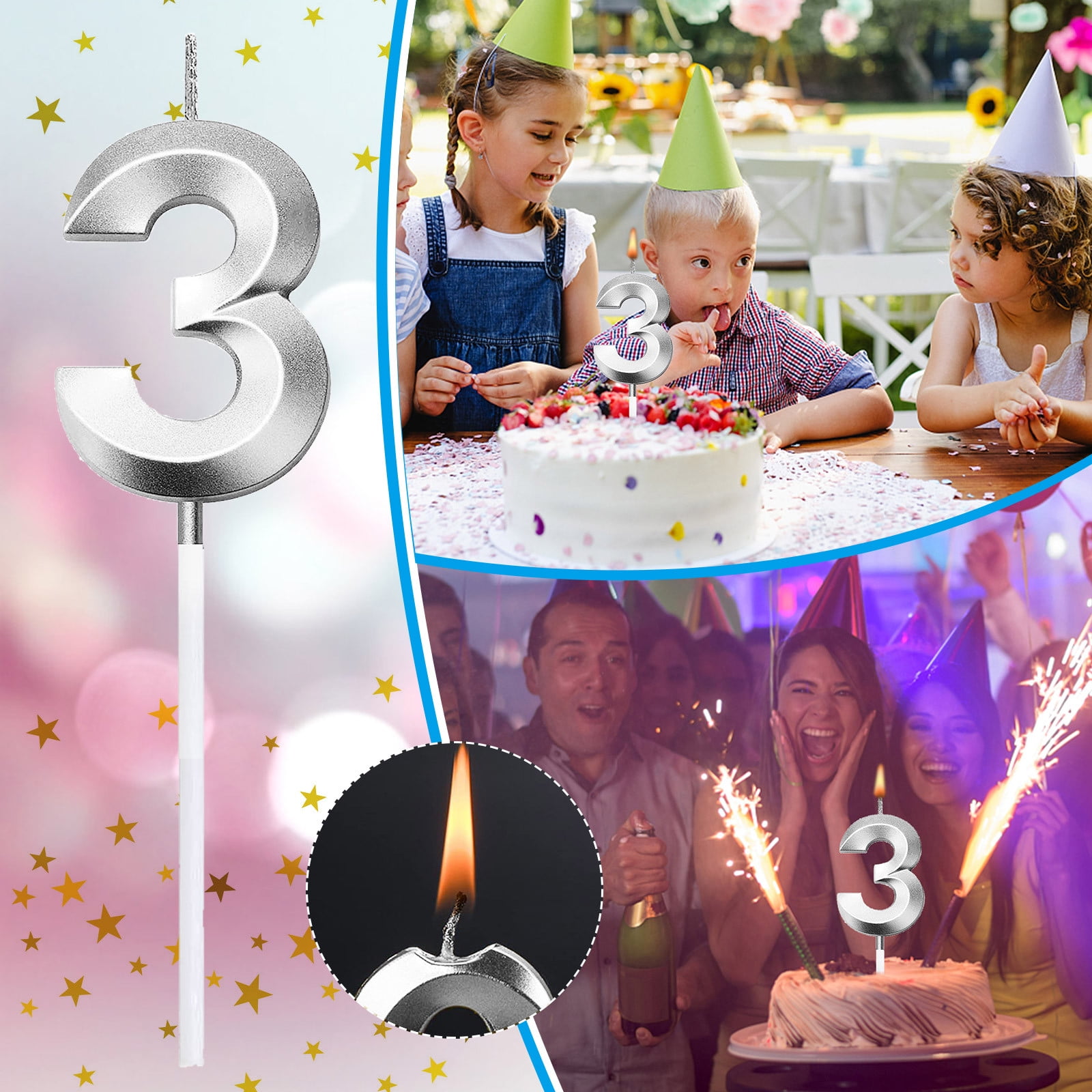 Begine Birthday Candles Clearance, Birthday Number Candle 3D Shape
