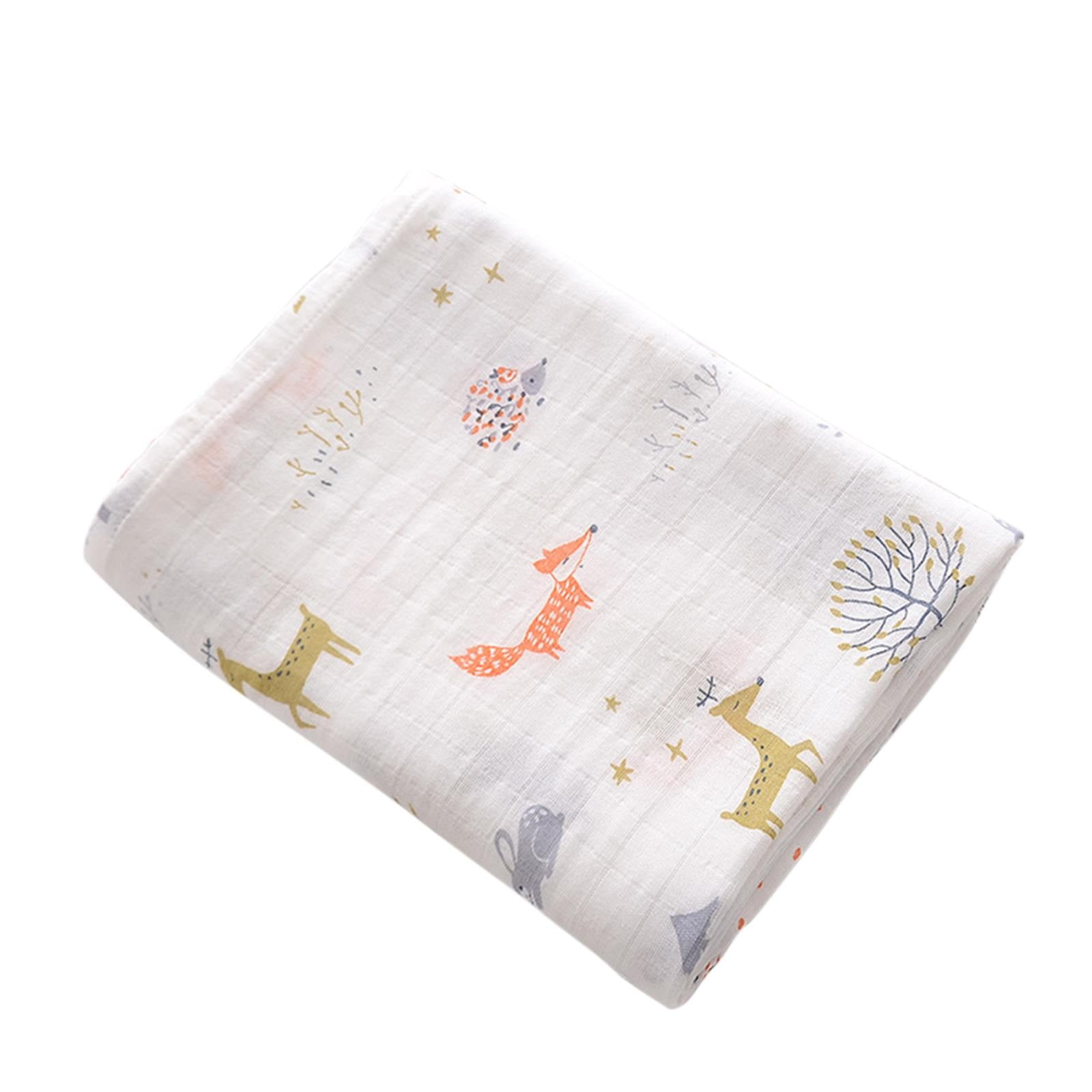 Begine Clearance Fox and Deer Printed Swaddle Cotton DoubleLayer Gauze