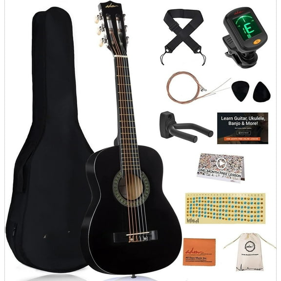 Beginner Acoustic Classical Guitar Nylon Strings Wooden Guitar Bundle Kit for Kid Boy Girl Student Youth Guitarra Online Lessons with Starter Accessories