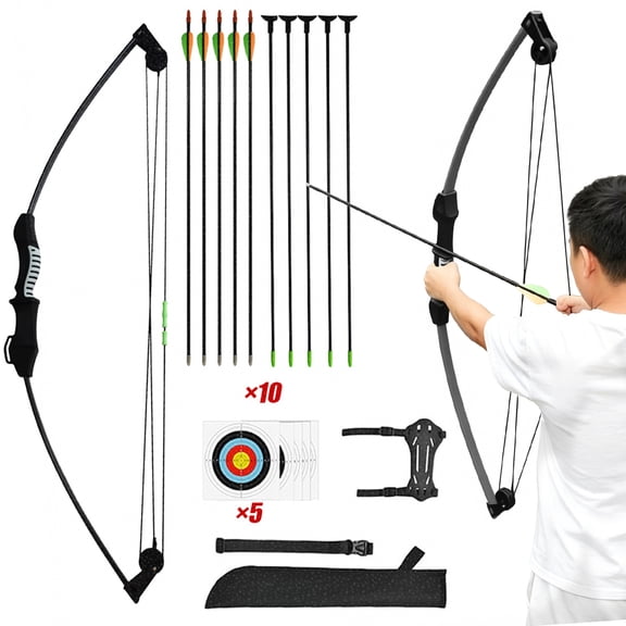 Beginner Archery Set with Pulley System for Effortless Compound Bow Outdoor Archery Training