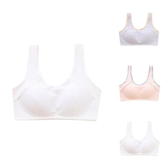 Beginner Bra Training Bras Girls Underwear Kids Toddler Girls' Sports Bra Bustier Wide Straps Training Bra Strap Top With Removable Pads for Active Children Teenagers
