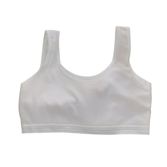 Beginner Bras for Girls Training Bras for Girls Seamless Cami Bralettes Sports Ribber Underwear Vests Tween Padded Training Bra White One Size