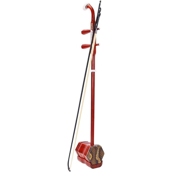 Beginner Chinese 2 Strings Violin, 32 inch Traditional National Instruments Erhu for Beginner Entry Level,Hand-Carved Ethnic Musical Instruments (Red rosewood)