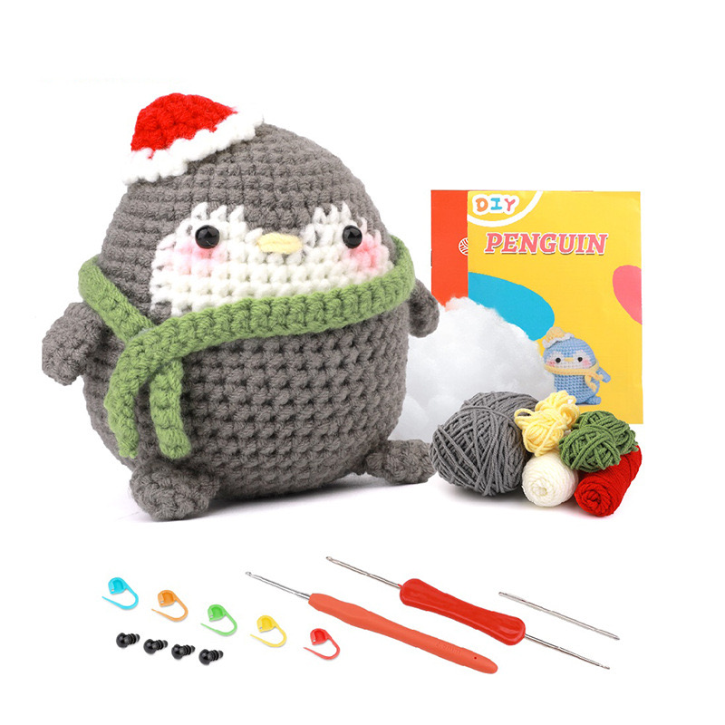 Beginner Crochet Amigurumi Kit 4 Cute Animals Whale, Chick, Penguin