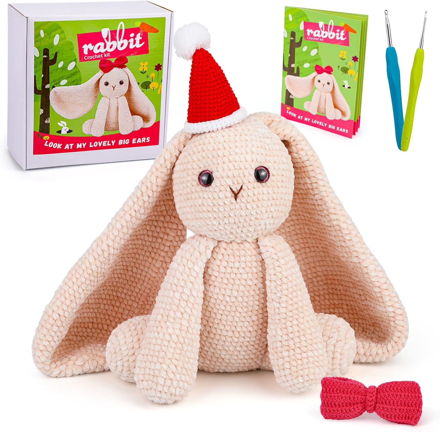 Beginner Crochet Kit, Animal Crochet Kit, Cute Rabbit Crochet Craft Kit ...