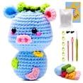 thumbnail image 1 of Beginner Crochet Kit, Complete DIY Kit with Pre-Started Yarn, Step-by-Step Videos, Milk Cow, 1 of 7