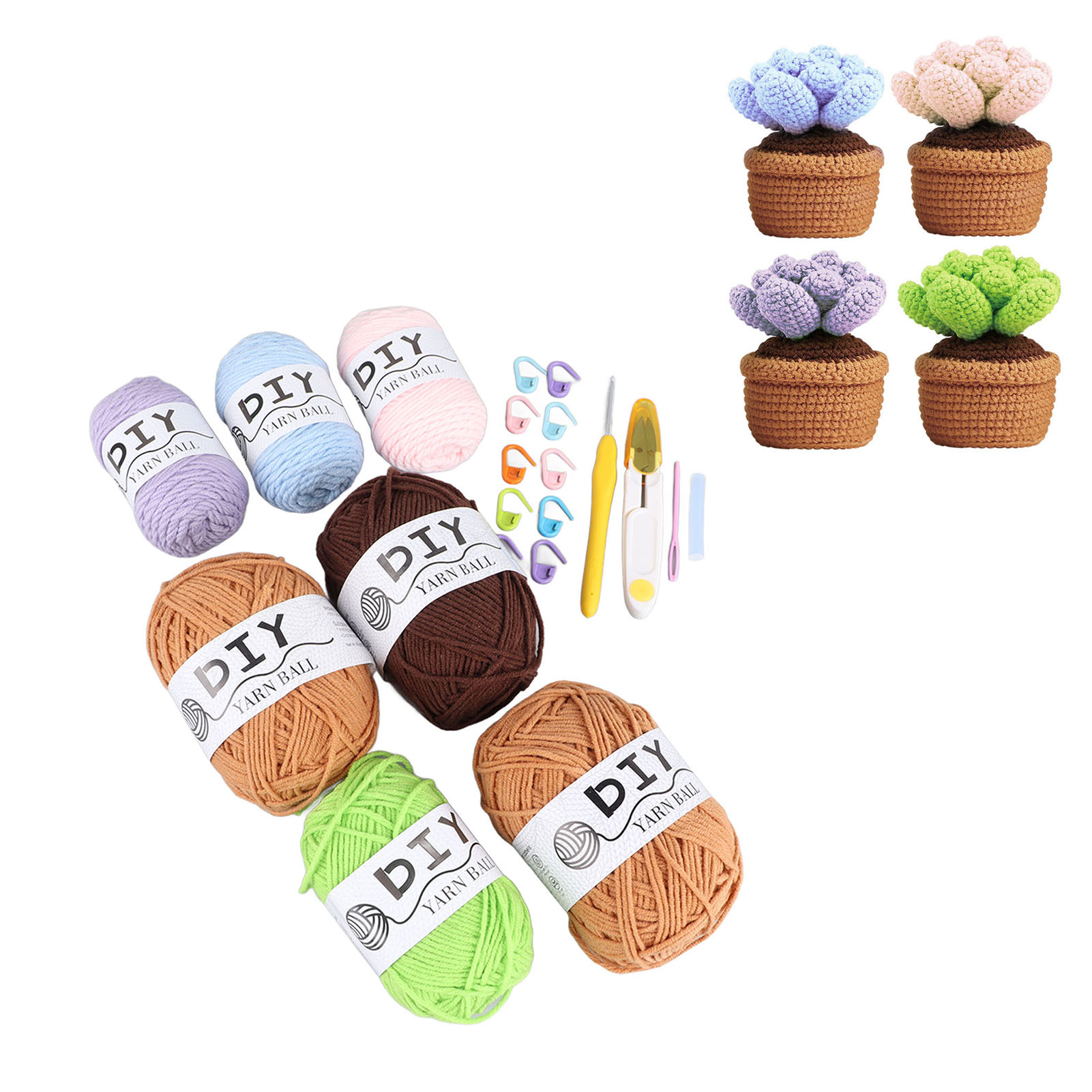 Beginner Crochet Kit, Crochet Knitting Kit DIY Eco Friendly For Crafts