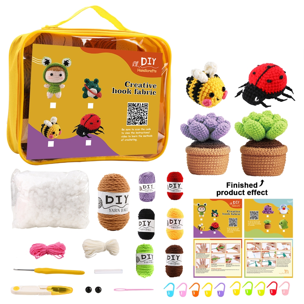 Beginner Crochet Kit - Cute ,Crochet Kits for Kids and Adults Crochet