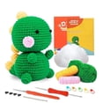 thumbnail image 1 of Beginner Crochet Kit, Dinosaur Starter Crochet Animal Kit with Yarn and Tutorial, Starter Pack for Adults and Kids, Green, 1 of 6