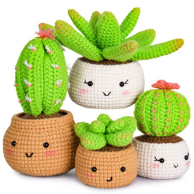 Beginner Crochet Kit, Learn Crochet Kit 4-Pack Plant Collection