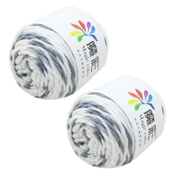 Beginner Crochet Yarn,Fairyland Rainbow Yarn,Gradient Rainbow Cotton for Crocheting & Knitting - Yarn Craft Yarn with Vibrant Colors,Soft Cotton for Scarves,Shawls,Blankets & Garments(2pcs,Off-White)