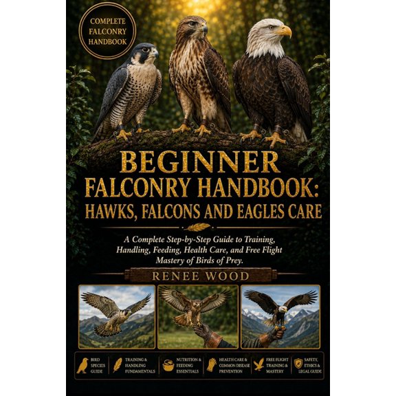 Beginner Falconry Handbook: HAWKS, FALCONS AND EAGLES CARE: A Complete Step-by-Step Guide to Training, Handling, Feeding, (Paperback)