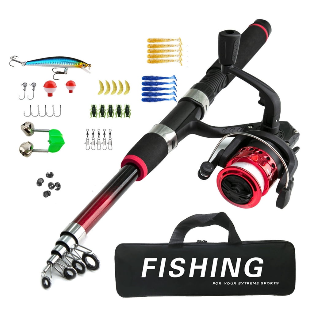 Beginner Fishing Set for Kids Teens Fishing Gear Tackles Telescopic Rod Fishing Reel with Float Baits Hook Landing Net