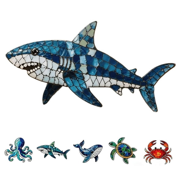 Beginner Friendly 3D Acrylic Ocean Animal Mosaic Craft Set, Stained Glass Style Handmade Hanging Decor, Creative DIY Gift for Home Craft Lovers