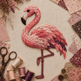 thumbnail image 1 of Beginner-Friendly 3D Patchwork Bird DIY Craft Kit, All-in-One Sewing Fabric Bird Making Supplies, Stress Relief Handcraft Gift for Craft Lovers Flamingo, 1 of 8