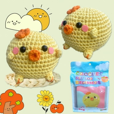 Beginner-Friendly Chick Crochet Kit - Learn to Crochet Adorable Dolls with Step-by-Step Instructions & Complete Tool Set - Perfect for Relaxation & Crafting Fun(Colorful)
