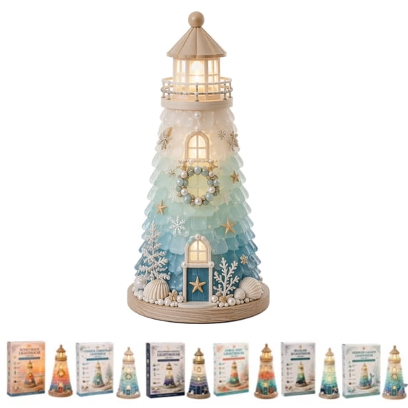 Beginner-Friendly DIY Lighted Sea Glass-Style Lighthouse Kit Collection – LED Lighthouse Craft, Handmade Ocean Beach Decor Gift for Craft Lovers