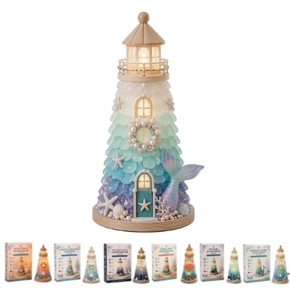 Beginner-Friendly DIY Lighted Sea Glass-Style Lighthouse Kit Collection – LED Lighthouse Craft, Handmade Ocean Beach Decor Gift for Craft Lovers