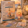 thumbnail image 1 of Beginner-Friendly DIY Lighted Sea Glass-Style Lighthouse Kit Collection Ocean Inspired Craft Kit for Coastal Home Decor Seasonal Display and Handmade Projects (sunset beach), 1 of 7